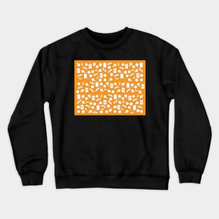 Black White Rosh Hashanah symbols on Orange background Crewneck Sweatshirt